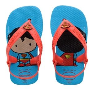 Havaianas DC Comics Superman Kids Flip Flop Sandals Thong Elastic 23-24 9 Blue